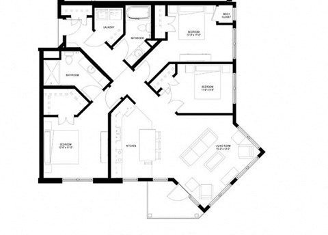 River North_3 Bedroom Floor Plan